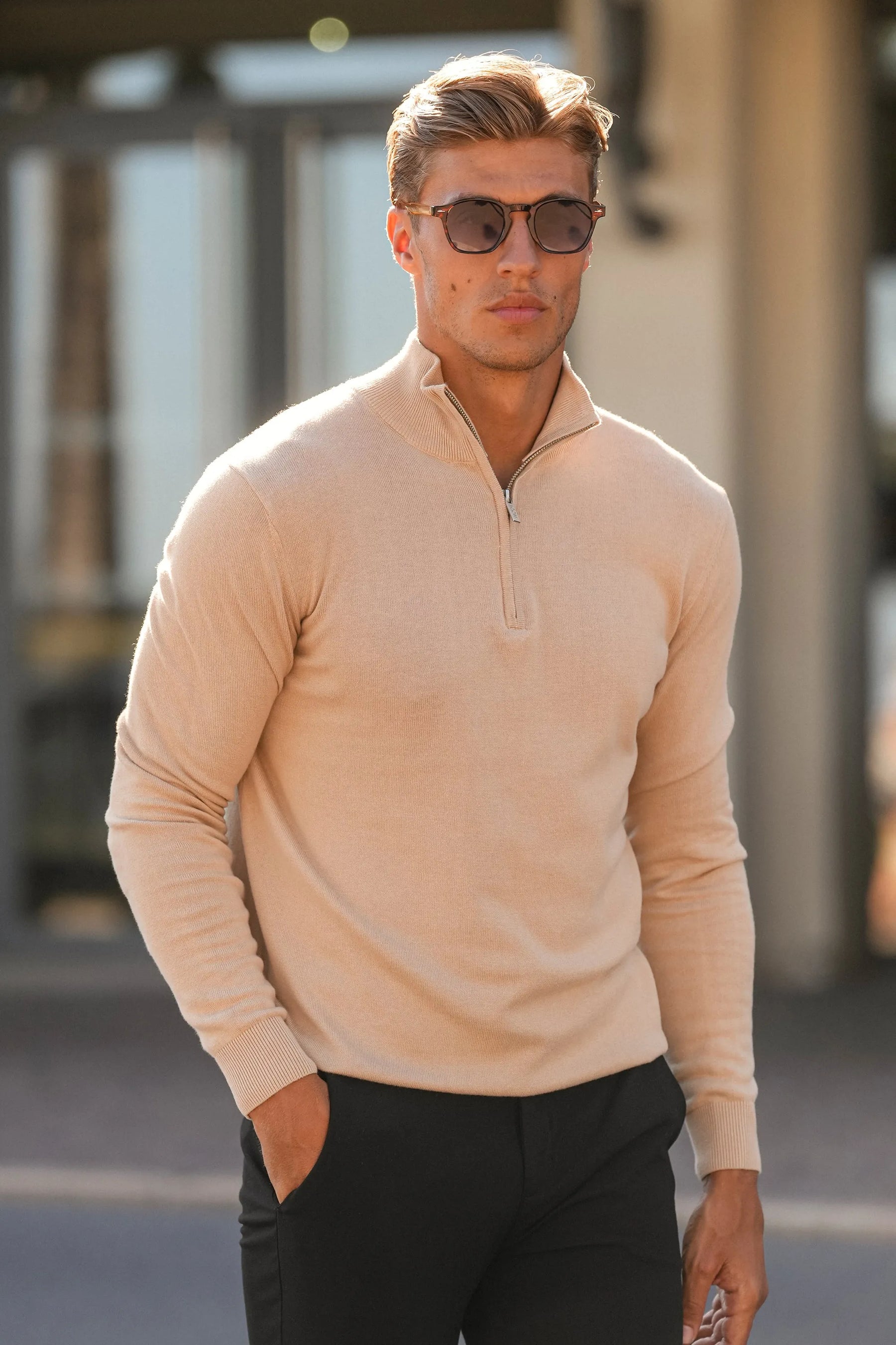 THE SANTONI HALF ZIP SWEATER