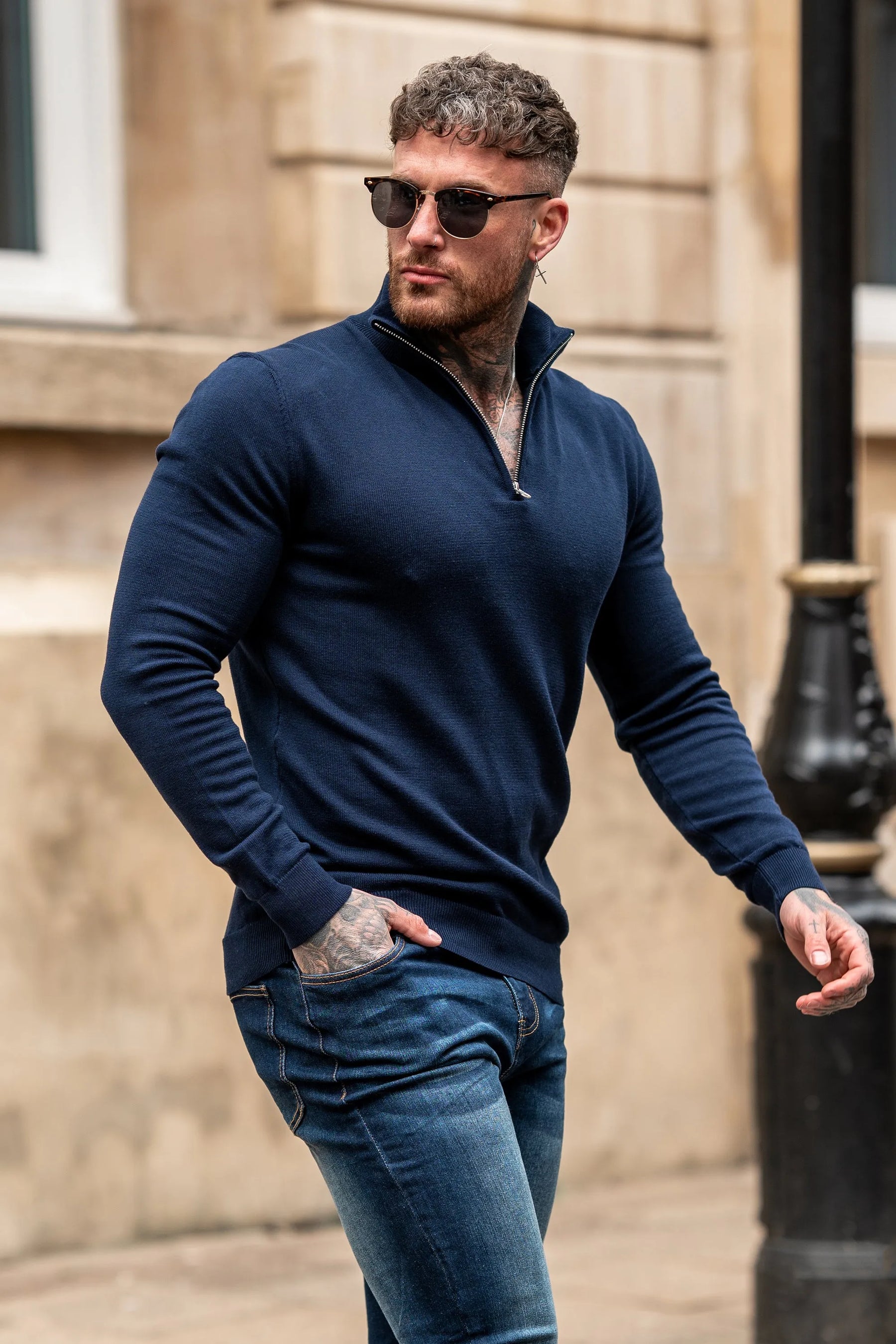 THE SANTONI HALF ZIP SWEATER