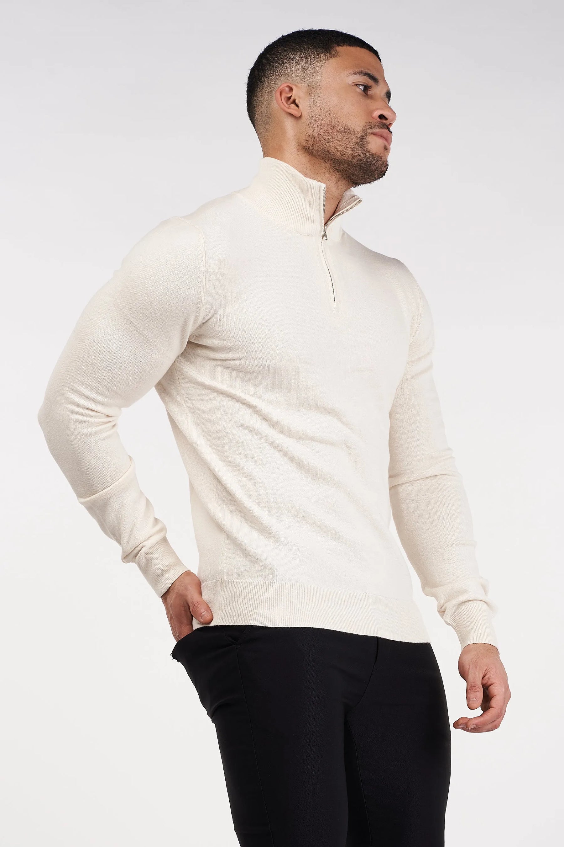 THE SANTONI HALF ZIP SWEATER