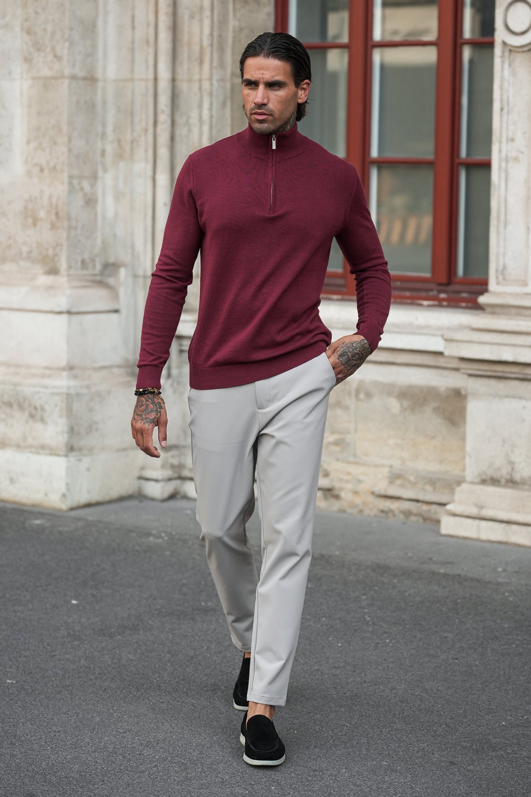THE SANTONI HALF ZIP SWEATER