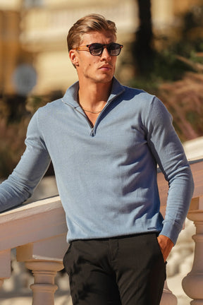 THE SANTONI HALF ZIP SWEATER