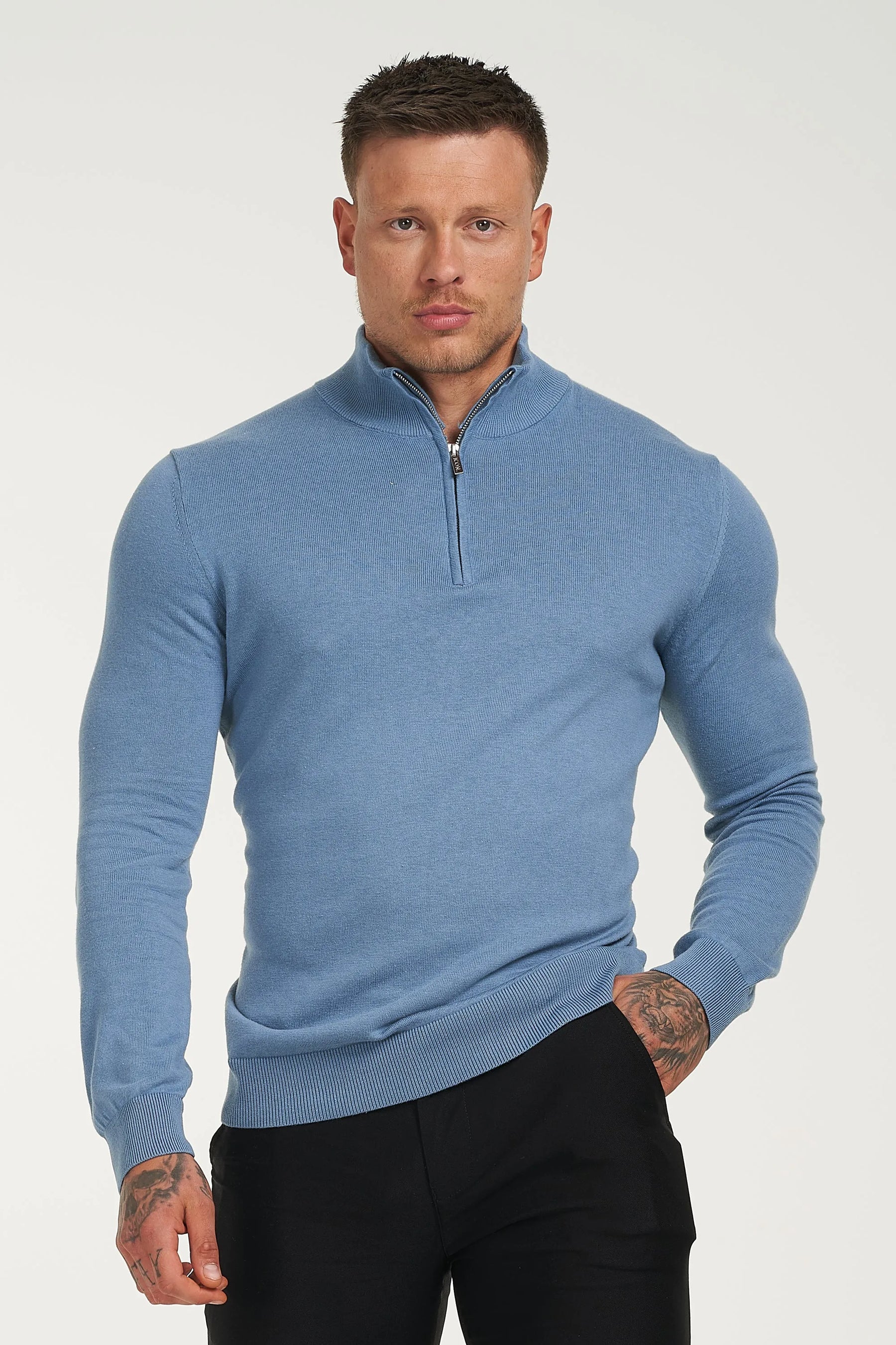THE SANTONI HALF ZIP SWEATER