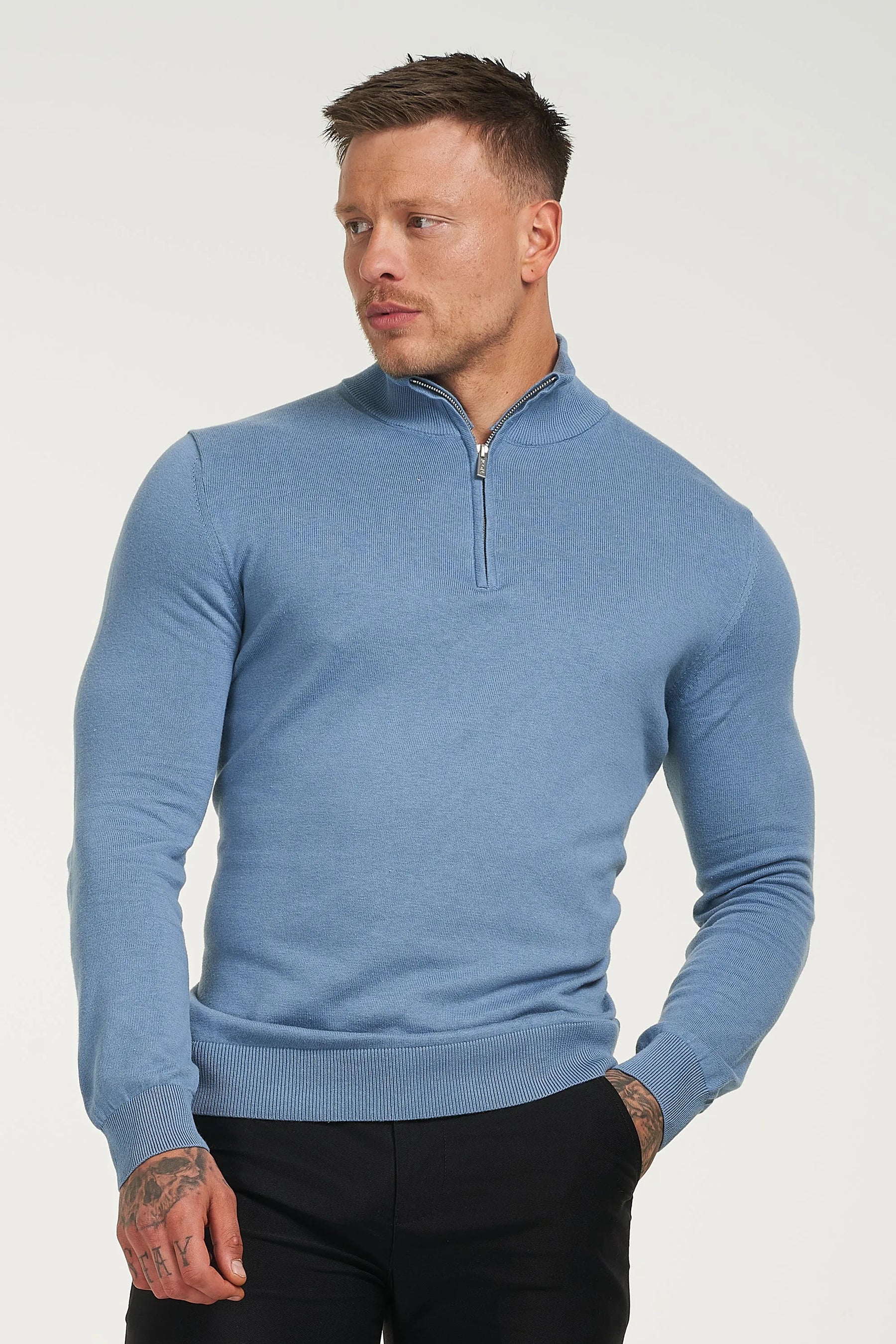 THE SANTONI HALF ZIP SWEATER