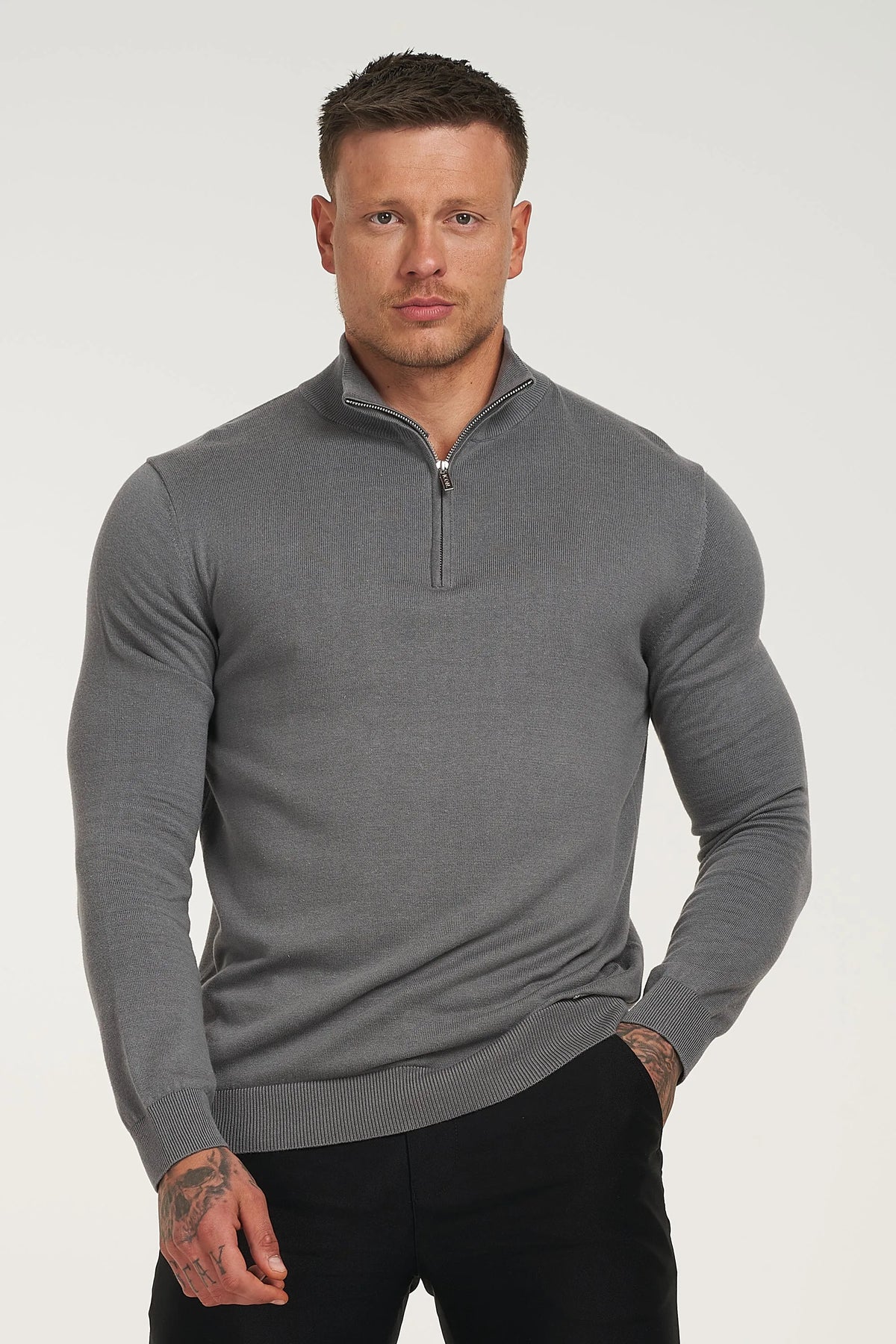 THE SANTONI HALF ZIP SWEATER