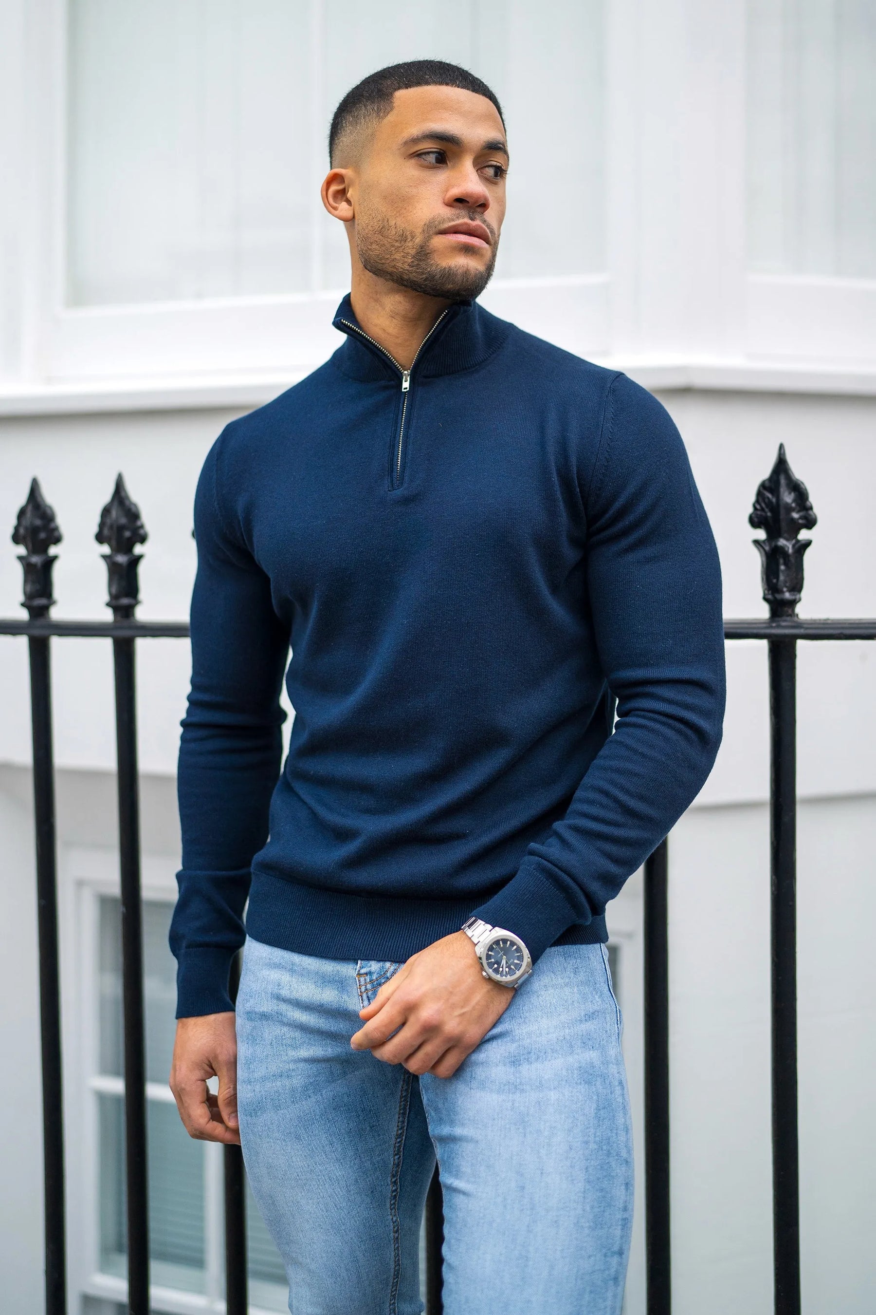 THE SANTONI HALF ZIP SWEATER