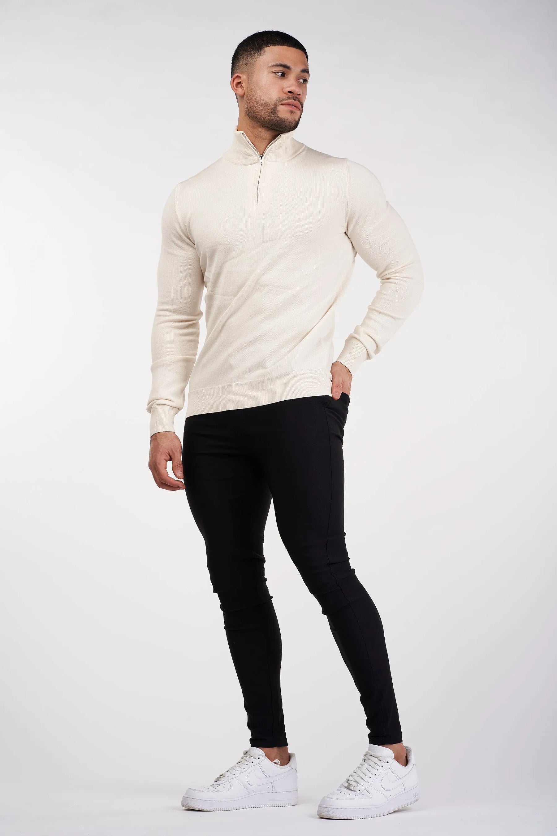 THE SANTONI HALF ZIP SWEATER