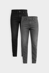 THE JAXON JEANS 2-PACK - Black / Dark Grey