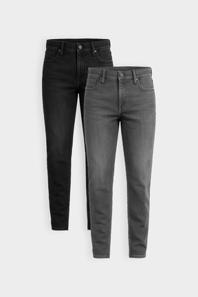 THE JAXON JEANS 2-PACK - Black / Dark Grey