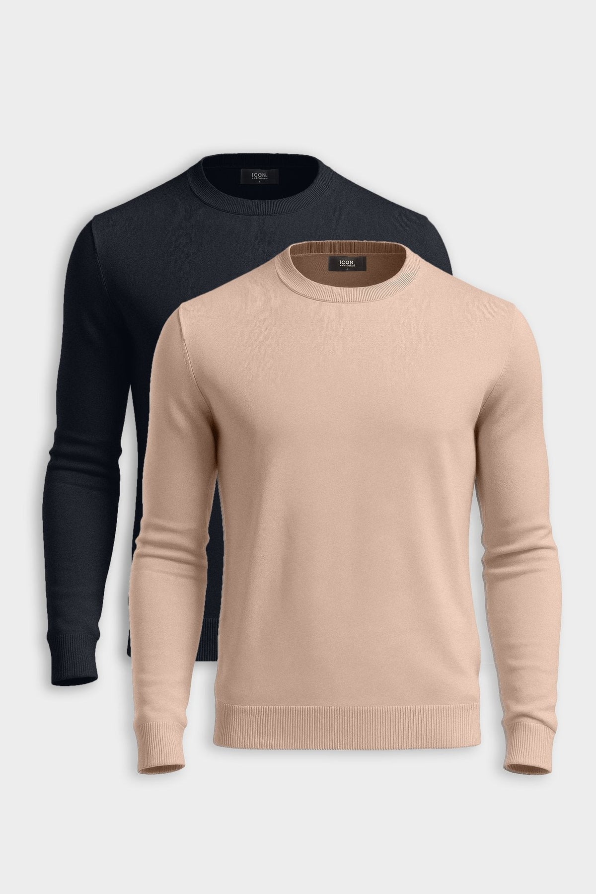THE SANTONI CREWNECK SWEATER 2-PACK - Black / Mocca